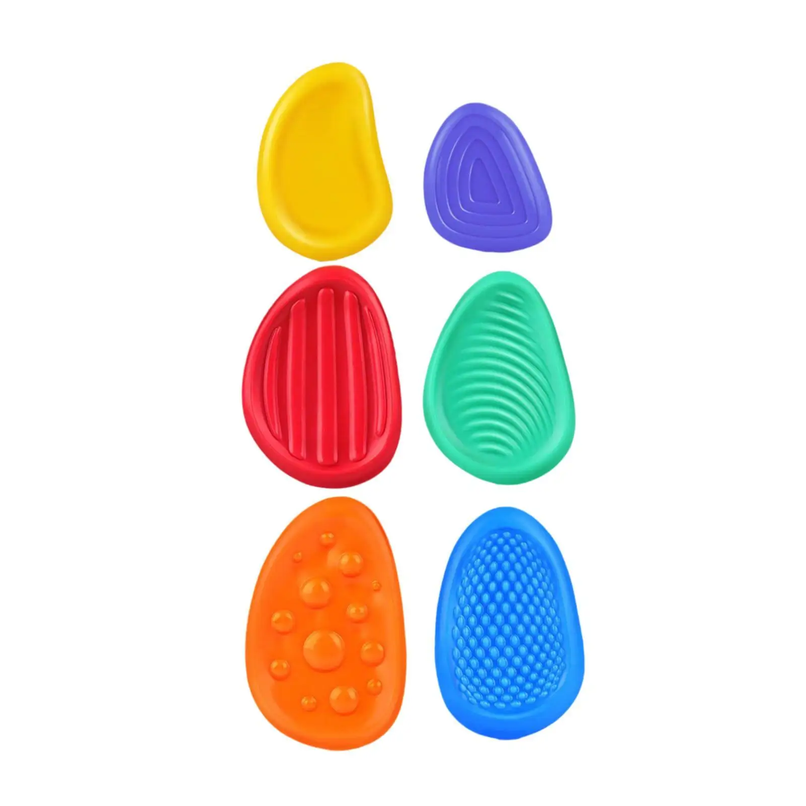 6 piezas de piedra sensorial con textura de piedra de preocupación suave para bebés de 3 4 5 6 años