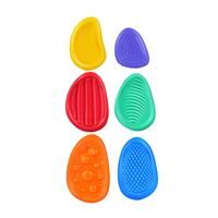 6 Pieces Sensory Stone Texture Soft Worry Stone for 3 4 5 6 Year Old Baby