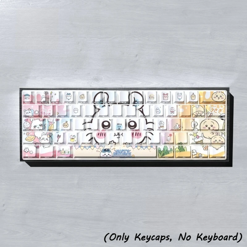 

Kawaii Chiikawa Keycap Cartoon Momonga Keycap Set for Mechanical Keyboard OEM Side-Engraved Transparent PBT Sublimation Printing