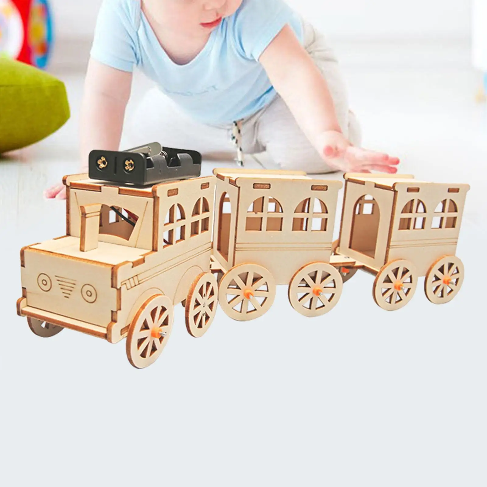 Kit modello di treno piccolo kit di costruzione stelo autoassemblante per bambini