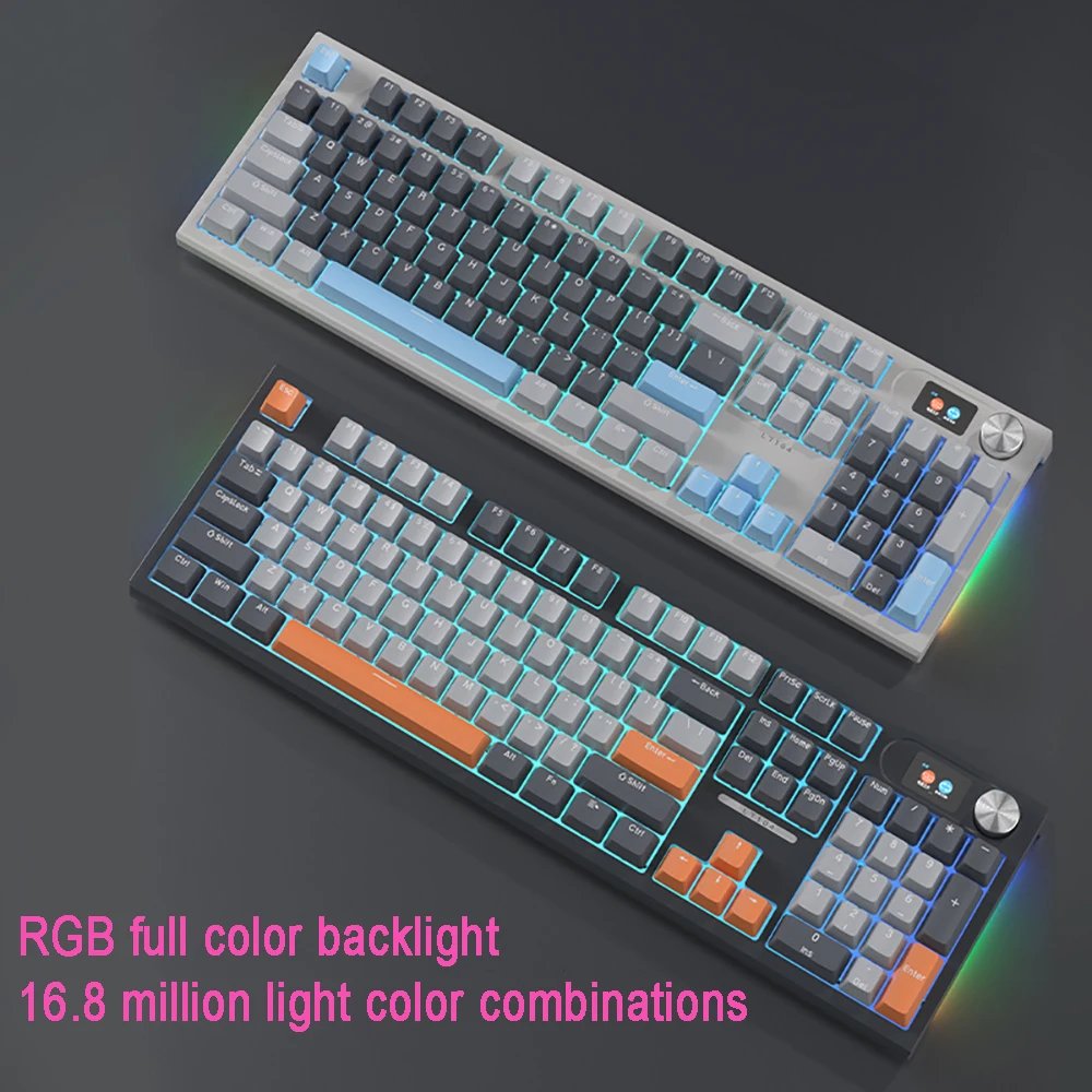 LT104 Mechanical Keyboard 104 Keys Full Non-impact RGB Backlit USB Wired Wireless Gaming Keyboards Hot Swap Keyboard For Gamers