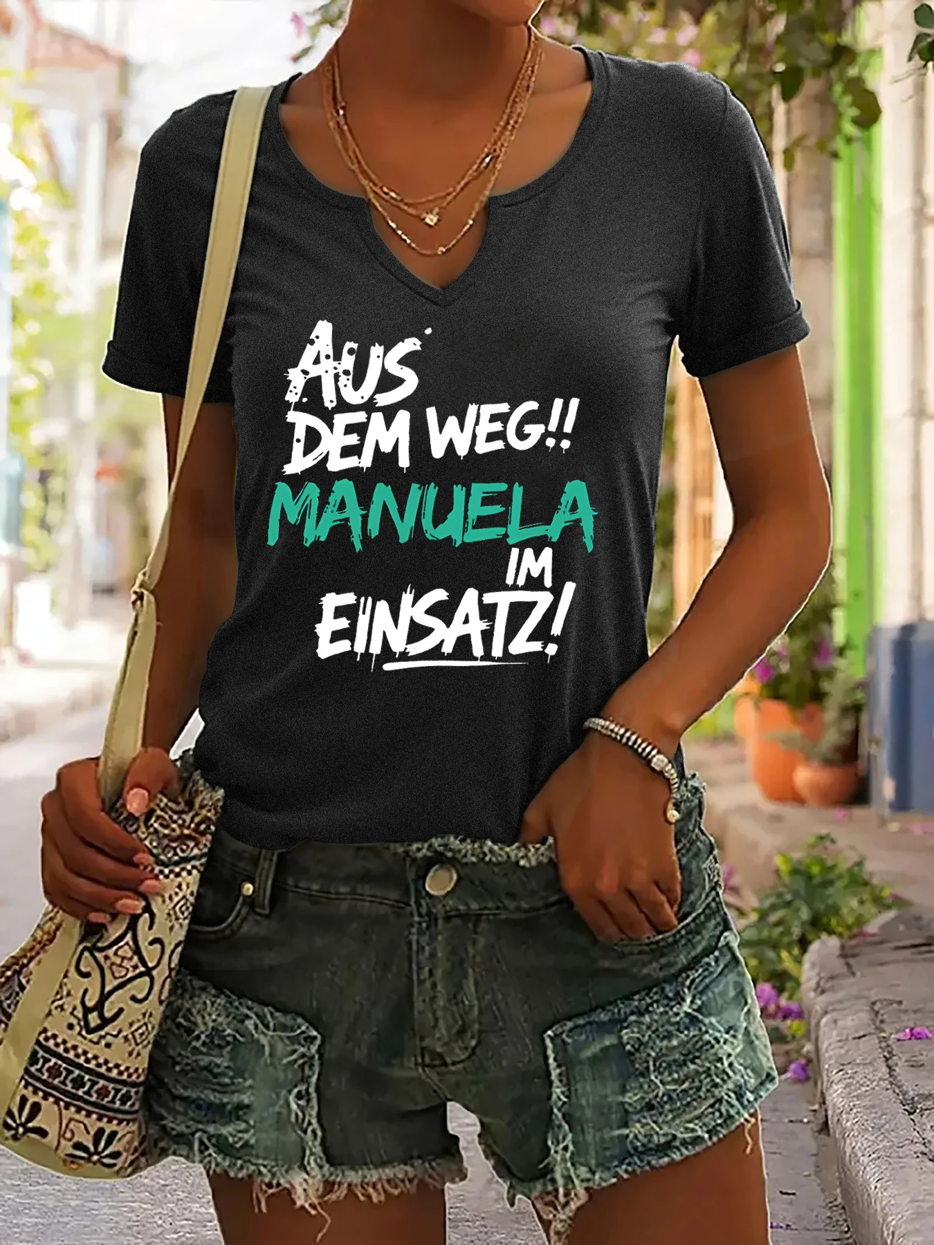 Women's Summer V-Neck Short Sleeve T-Shirt, 