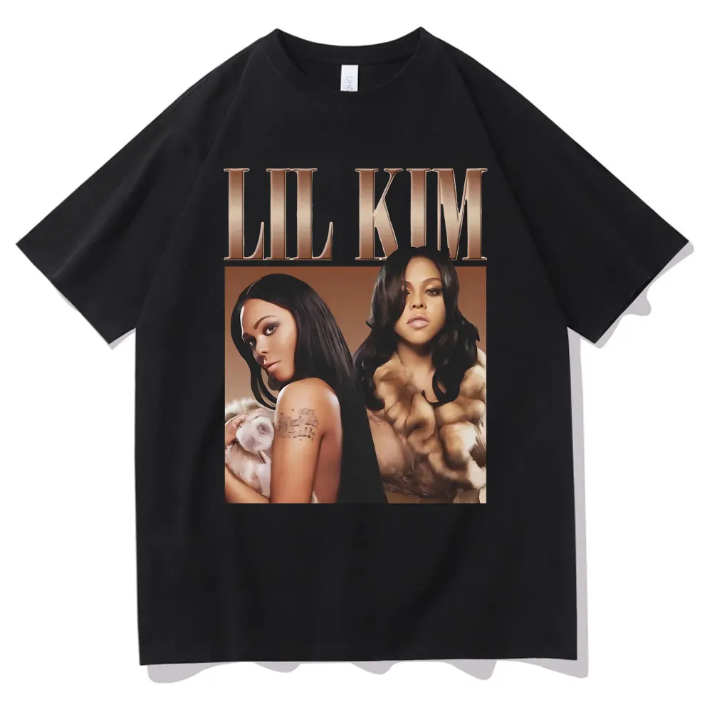 Rapper Lil Kim Graphic Print Tshirt Men Women Hip Hop Oversized T-shirts Male Vintage T Shirt Unisex Casual Tops Short Sleeve