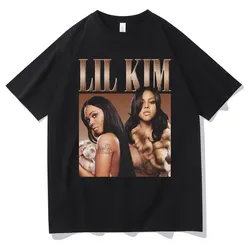 Rapper Lil Kim Graphic Print Tshirt Men Women Hip Hop Oversized T-shirts Male Vintage T Shirt Unisex Casual Tops Short Sleeve