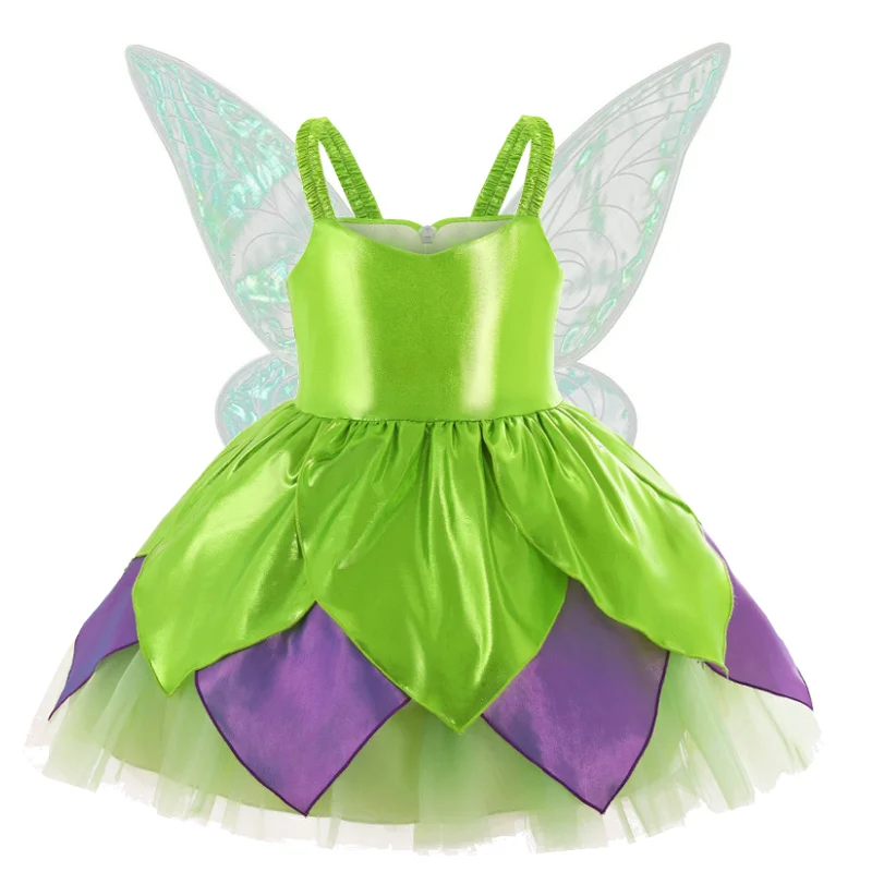 

Elegant Girls Sleeveless Elf Princess Floral Tutu Dress With Wings For Toddler Baby Performances Pageants Christmas Carnival