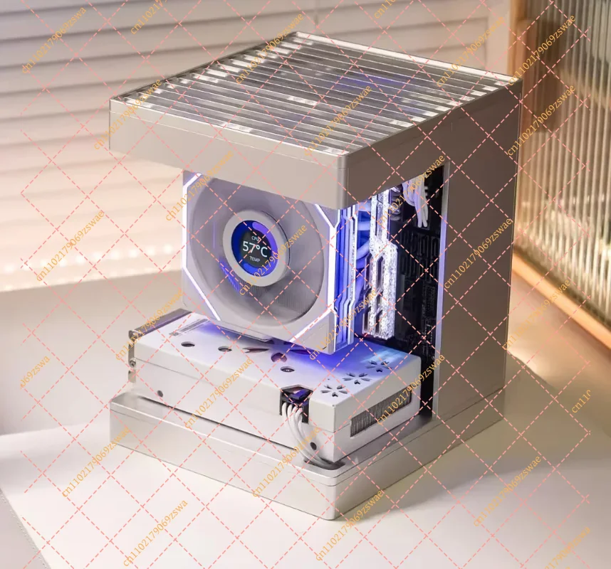 Mini ITX PC Case: Rugged Aluminum Alloy & Tempered Glass Panoramic View Chassis