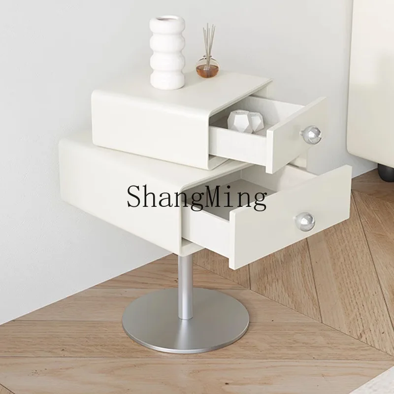 

ZYY household solid wood bedside table luxury creative simple modern cream wind bedside table