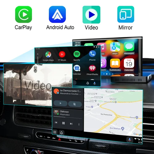 Imagen 2 del producto OTTOCAST Play2Video inalámbrico Android Auto CarPlay adaptador para Youtube Netflix reproductor de vídeo TV Box Spotify accesorios de coche