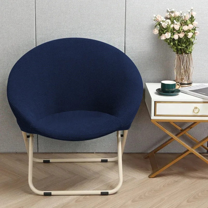 Round Saucer Chair Cover Stretch Jacquard Moon Chair Slipcover Camping Fishing Portable Picnic Seat Cover Not Including Chairs
