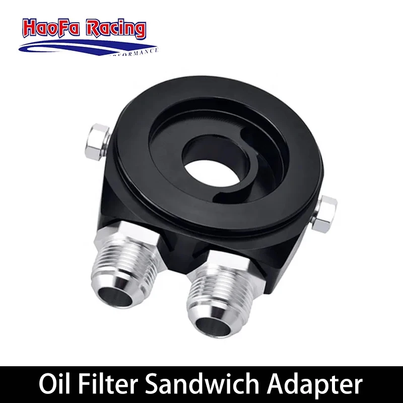 Universal Car Aluminum Oil Filter Sandwich Adapter For Oil Cooler Plate Kit AN10 With M20 x 1.5 Fitting