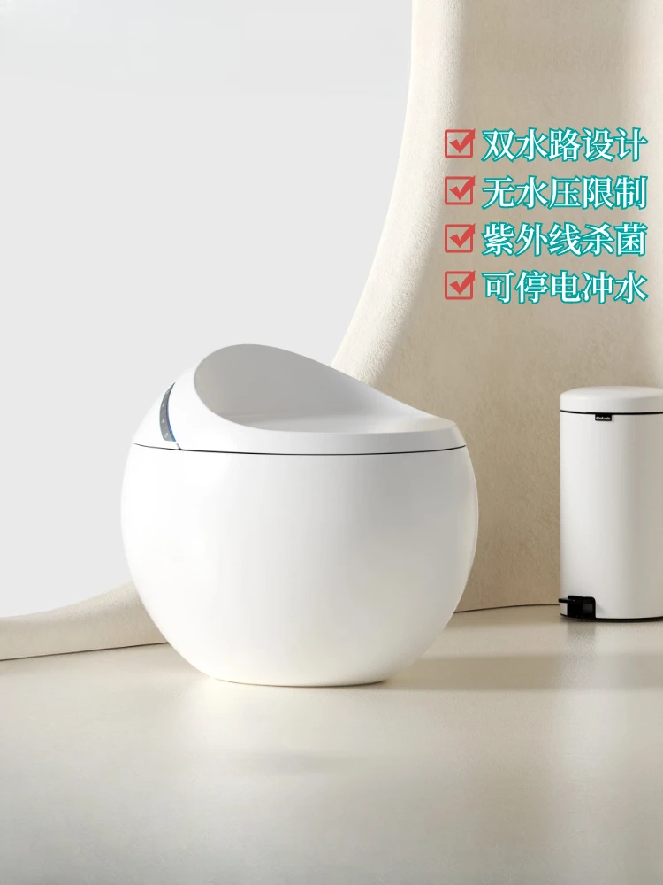 Egg-Shaped Smart Toilet Automatic Waterless Pressure Limiting round Siphon Toilet