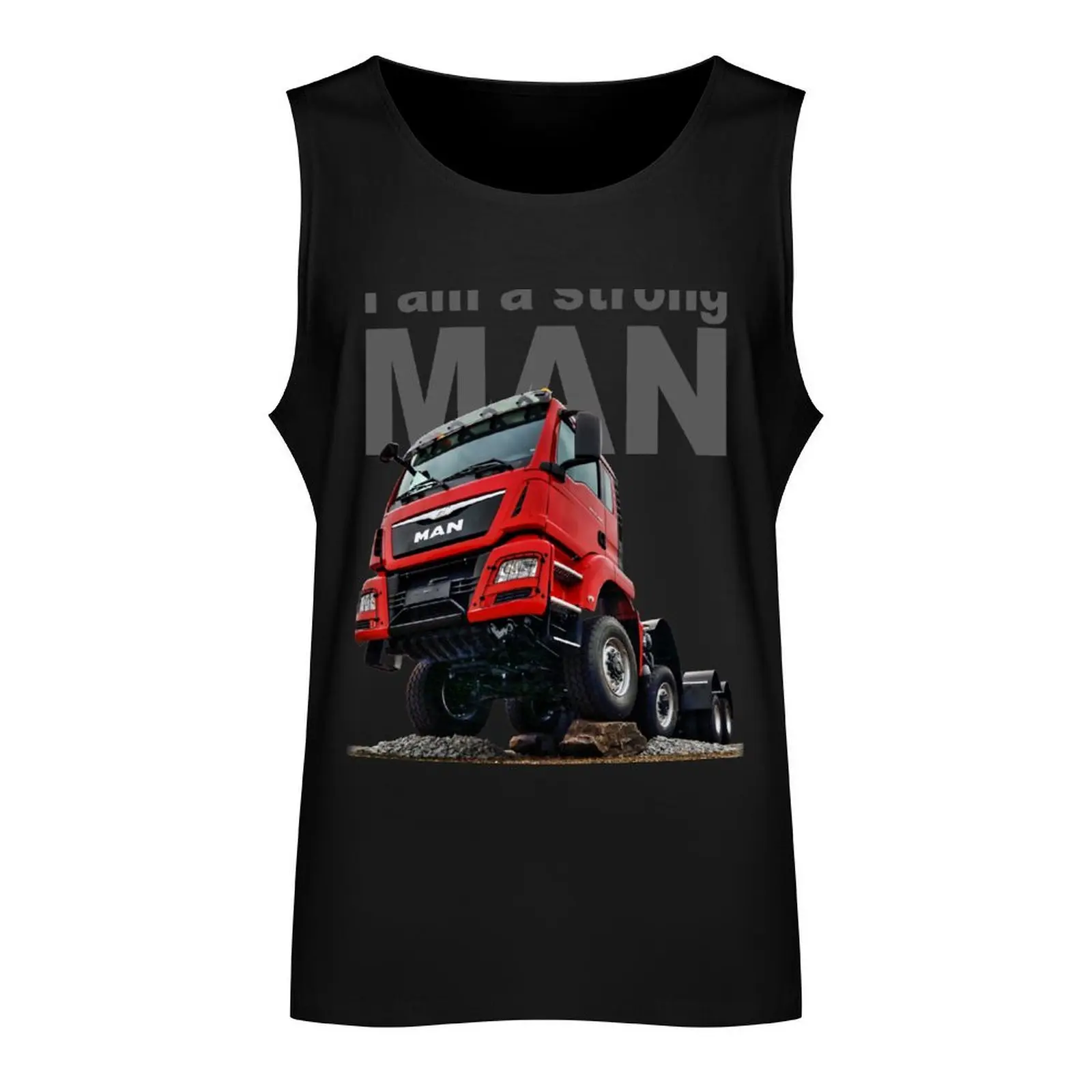 Strong MAN TGS 41.480 8x8 Grey - Trucknology Days Tank Top bodybuilding men Men's gym t-shirt Men's sports t-shirt