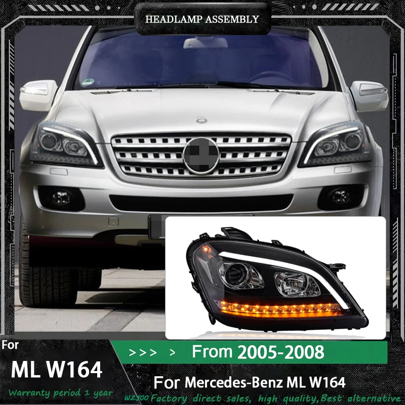 

Car Lights for Benz W164 ML LED Headlight 2005 2006 2007 2008 ML350 ML500 Head Lamp Drl Projector Lens Automotive Accessories