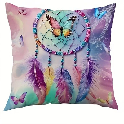 Spring Feather Wind Chimes and Beautiful Butterfly Pillowcases Suitable for Sofa Car Bedroom Decorative Cushion Covers