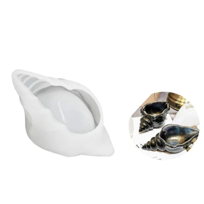 Resin DIY Epoxy Mirror Three-Dimensional Conch Shell Tray Storage Box Mold Silicone Mold image 4