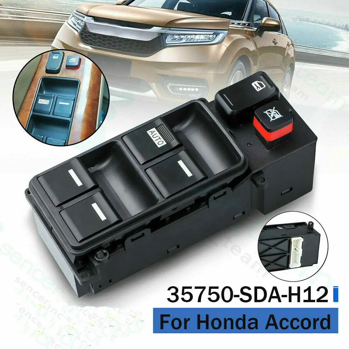 Sakelar jendela Master For, untuk Honda Accord sisi pengemudi 2003-2007 4 pintu