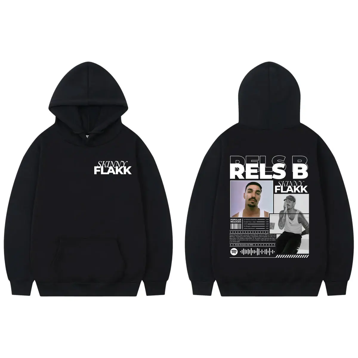 

Rapper Rels B Double Sided Print Hoodie High Quality Fashion Oversized Pullovers Men Women Casual Fleece Long Sleeve Sweatshirts