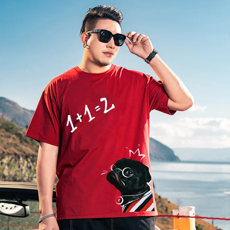 190kg Summer short-sleeved t-shirt big size red Hip hop plus size short-sleeved t-shirt 9XL 10XL 12XL 13XL mens graphic t shirts