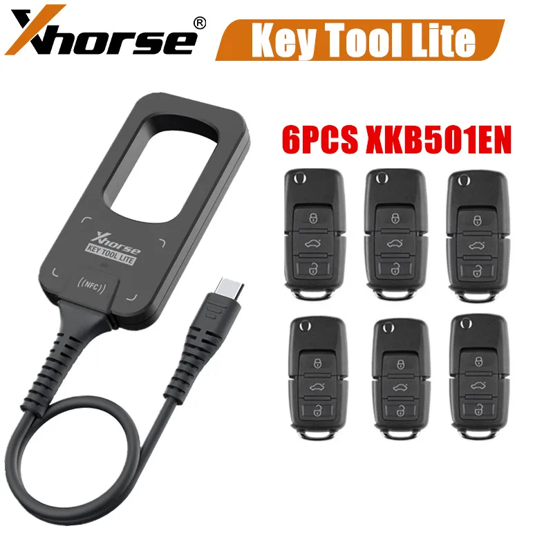 

Xhorse VVDI BEE Key Tool Lite Frequency Detection Transponder Clone 6pcs XKB501EN Wired Remotes Key for Choice