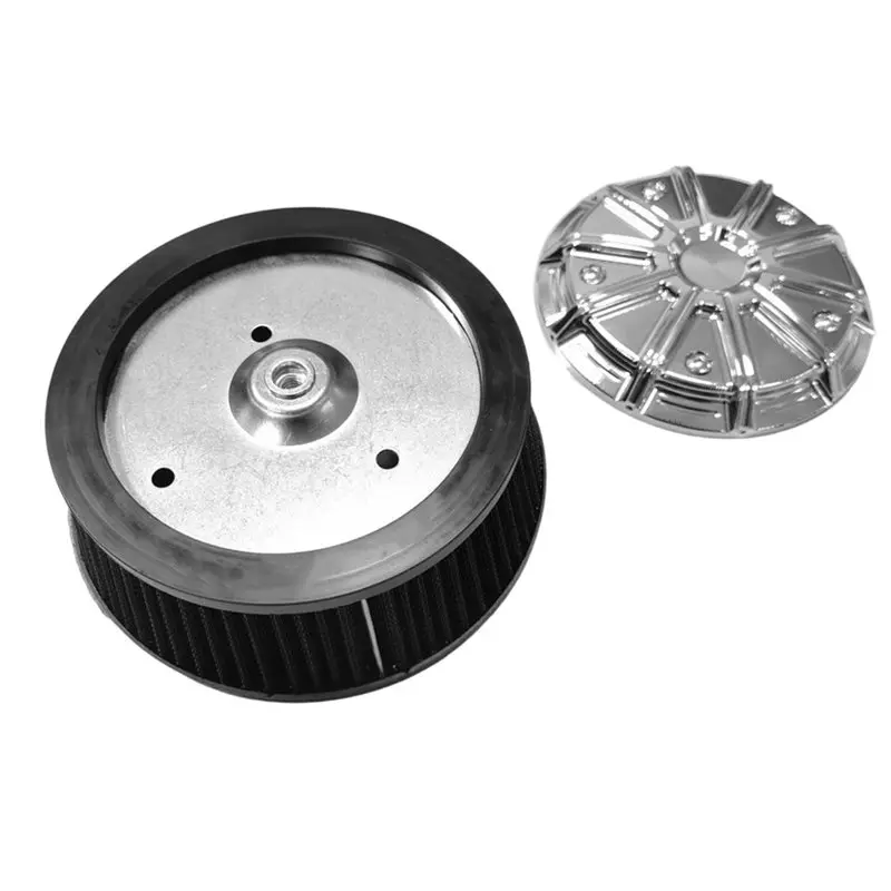 Excellent-Air Cleaner For Touring 08-16 Dyna 99-17 Softail 00-15-Motorcycle Chrome Air Filter Cover& 3 Hole Black