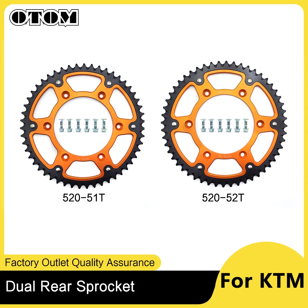 

OTOM Motocross Rear Chain Sprocket Replacement OEM 7771015105201 7771015105230 For KTM EXC SX EXCF HUSQVARNA TC FE GASGAS MC125