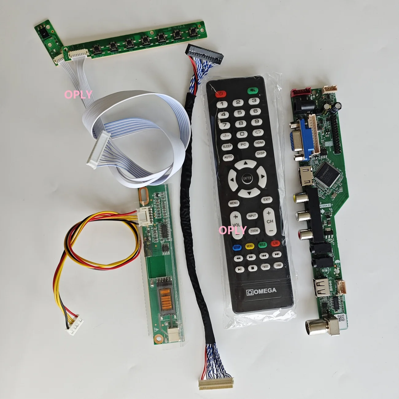 Placa controladora de TV AV para LP154WX4-TLC3 LP154WX4-TLC8/TLB4 LP154WX4 15,4 "1280X800 VGA HDMI compatible con USB RF pantalla de panel LCD