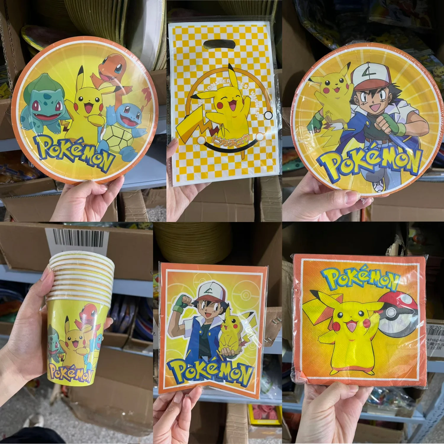 

Pokemon Birthday Party Set Decoration Supplies Disposable Tableware Pokemon Tablecloth Cup Plate Baby Shower Pikachu Party Favor
