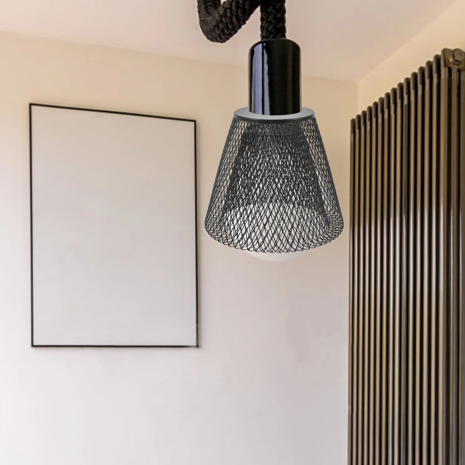 سلك معدني قفص غطاء مصباح شبه منحرف شبكة جوفاء عاكس الضوء قلادة غطاء خفيف غطاء مصباح السقف لغرفة النوم غرفة المعيشة مكتب