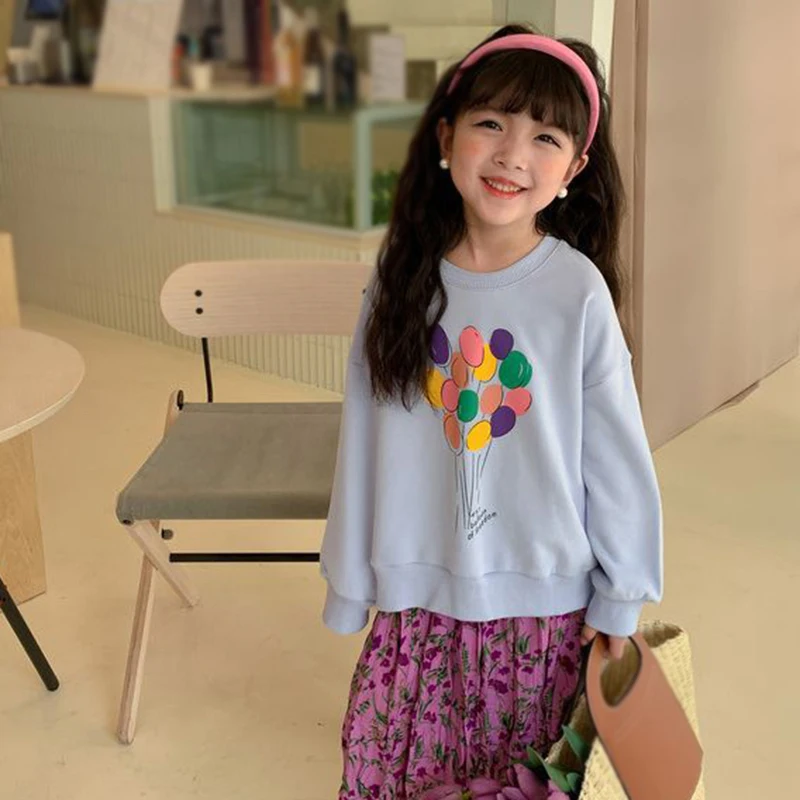 Printed Children Sweatshirts Tops Kids Long Sleeve Girls Sweatshirt Cartoon Thick Warm Hoodies Pullovers Boy Girl Fleece Clothes