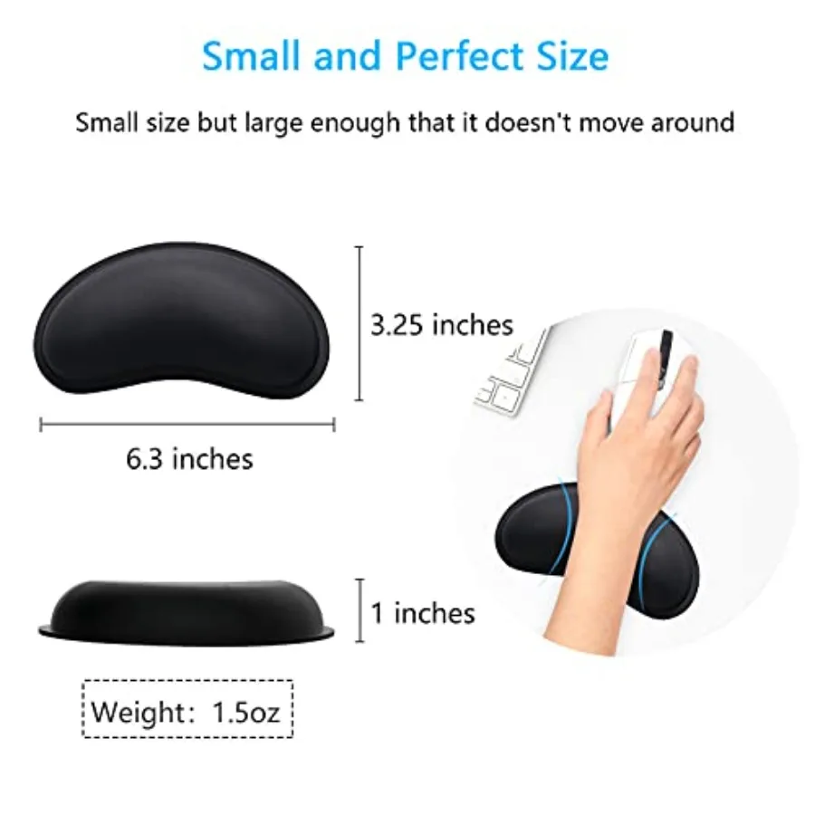 Ergonomic Memory Foam for Computer Desk Mats Support, PU Leather Hand Rest Pad Cushion for Gaming, Laptop, Men, Women, Pain Rel