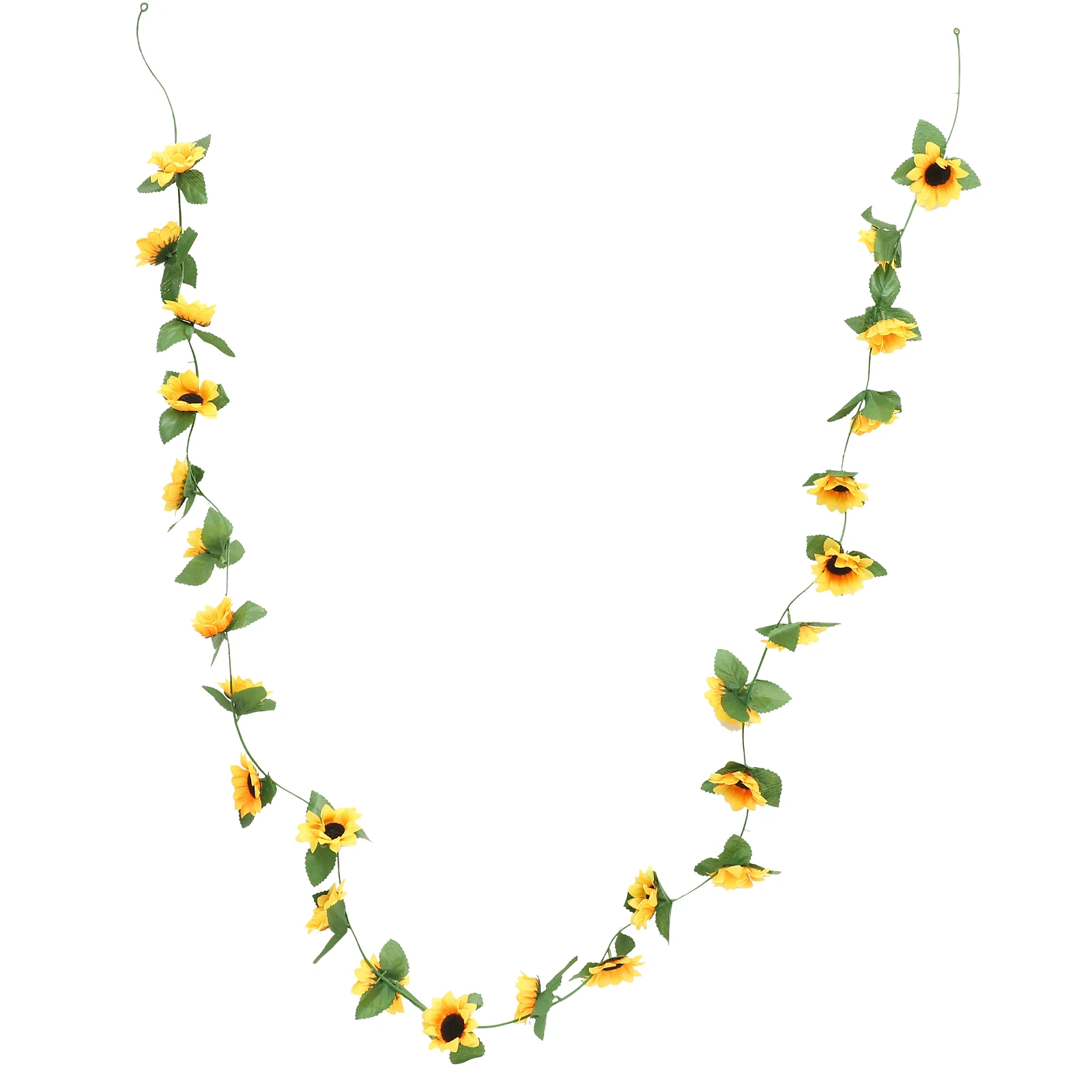 

Artificial Sunflower Vine Fake Flower Garland Hanging Garland Green Leaves Realistic Wreath Decoration for Wedding Party Home