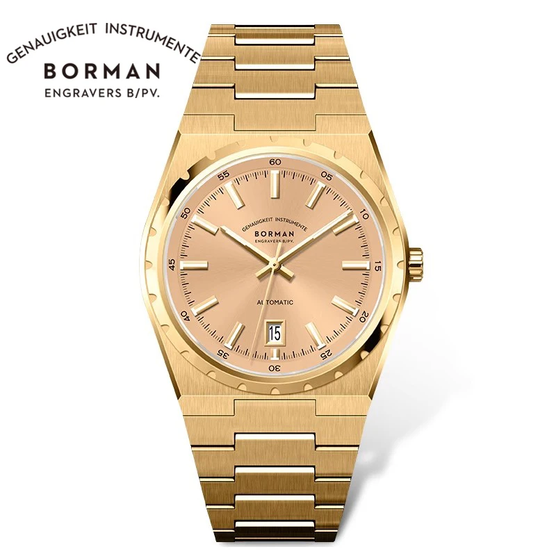 

BORMAN Luxury Golden Super Thin Automatic Mechanical Watch Miyota 9015 Movement Men Watches Sapphire Glass Waterproof Clock