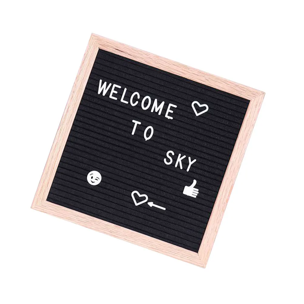 1pc lettera bacheca fai da te feltro lavagna cornice in legno lavagna per display educativo menu promemoria annuncio