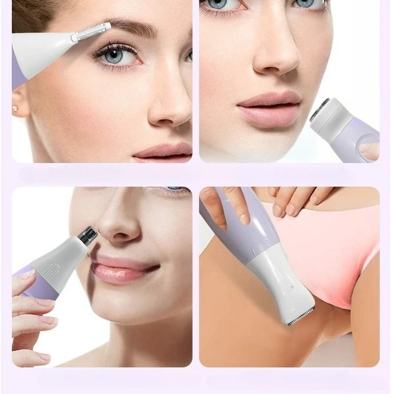 5-in-1 Electric Nose & Ear Trimmers Painless Hair Removal Epilator Rechargeable Trimmer Women Body