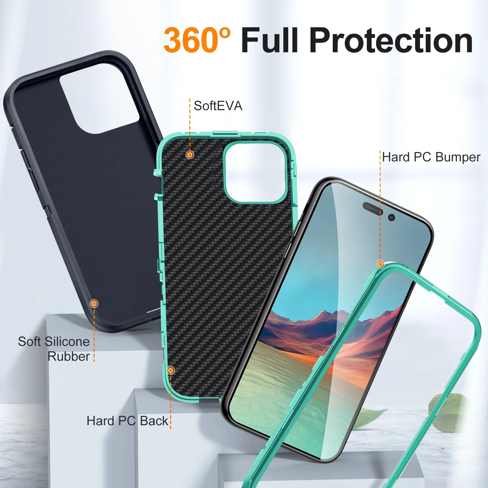 Heavy Armor Shockproof Case for IPhone 16 13 14 15 Pro Max 11 12 Pro Max 6 6s 7 8 Plus SE 2022 X Xs XR Bracket Otter Case Box