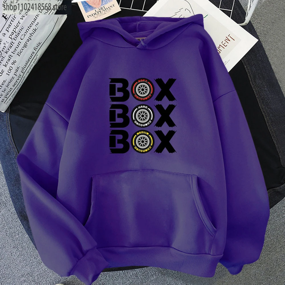 Box Box Box Hodies F1 Tyre Compound V2 Sweatshirts Women\'s Long Sleeve Top Oversized Hooded Funny Games Men Clothing Y2k Clothes