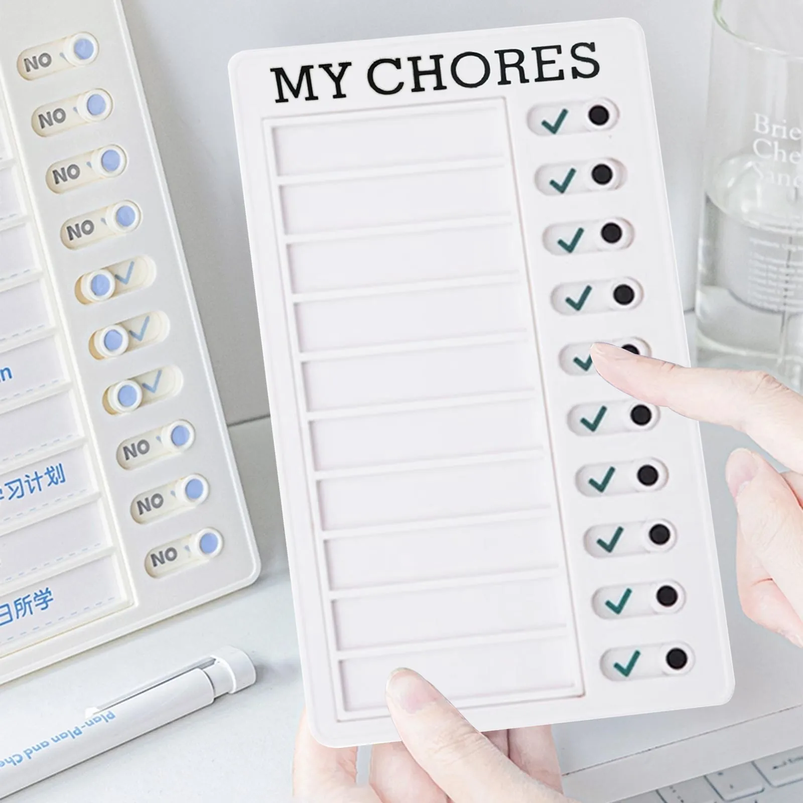 Kids Chore Chart Plastic Checklist Task Board Detachable To Do List My Chores Schedule Reminder Chart for Home Routine Planning