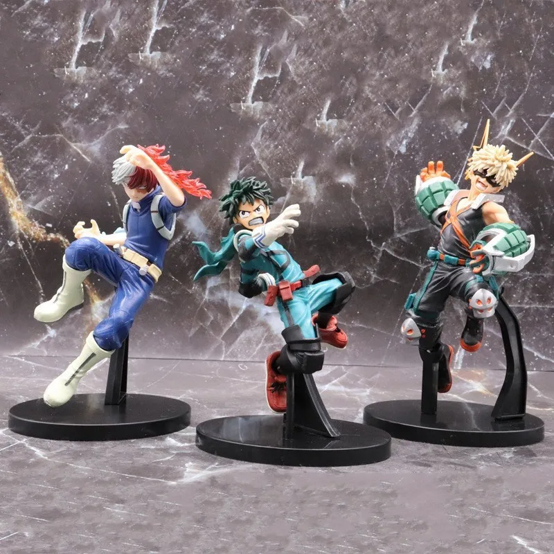 New My Hero Academia Version 3 Battle Action Figures Shoto Todoroki Izuku Midoriya Katsuki Bakugo Anime Statues Collectible Toys