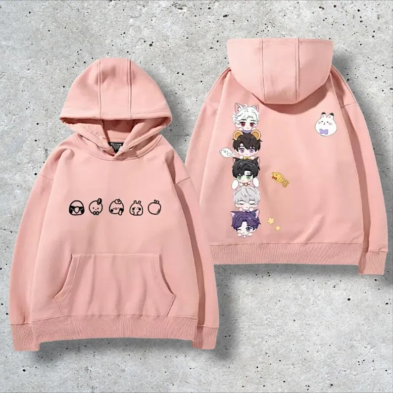 سترة بغطاء للرأس من Love and Deepspace Zayne Xavier Rafayel Sylus Caleb سترة بأكمام طويلة زي أنيمي كاجوال فضفاض للجنسين بغطاء للرأس