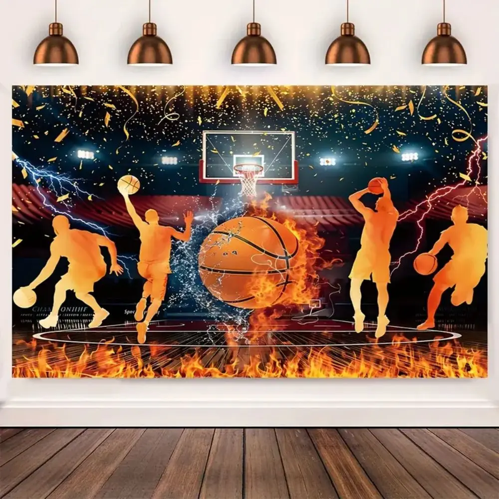 VIKAMA Flamme Basketball Zeremonie Hintergrund Banner Geburtstag Party Dekoration Festival Hängen Banner Fotografie Hintergrund