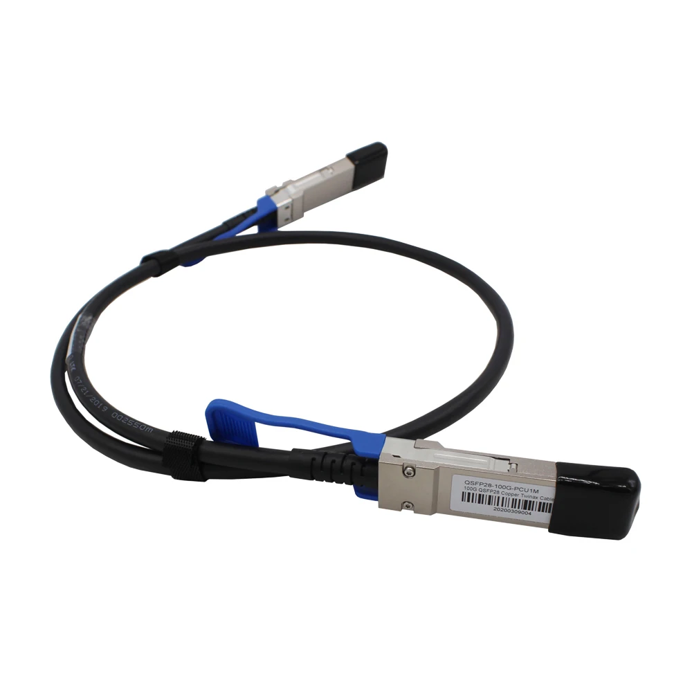 High-Speed 100G QSFP28 to QSFP28 DAC 30AWG Direct Attach Copper Fiber Optic Equipment Low-Power 1m 3m or Custom Length