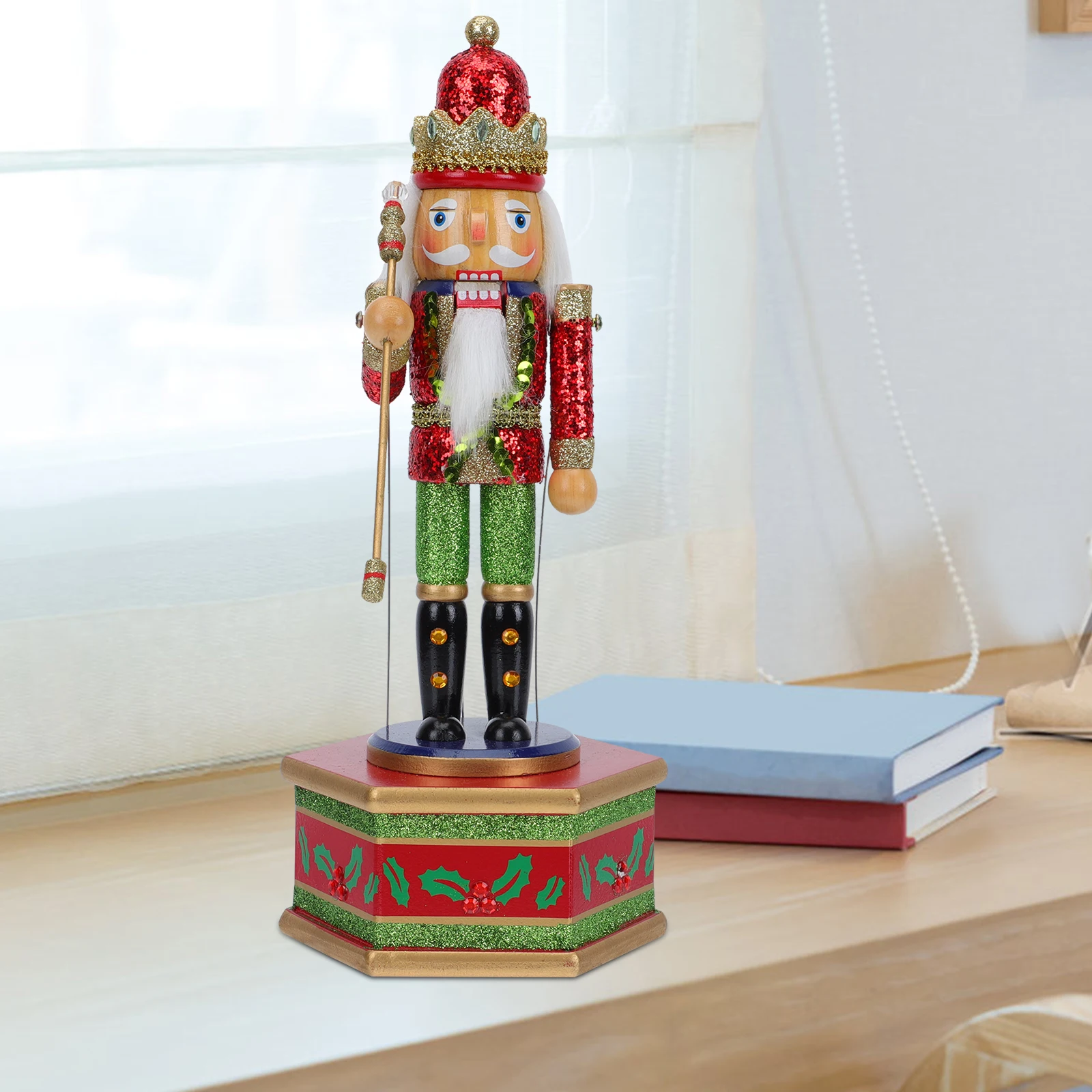 

Nutcracker Ornament Craft Christmas Decor Desktop Musical Adorn Traditional Favors Decoration Gift