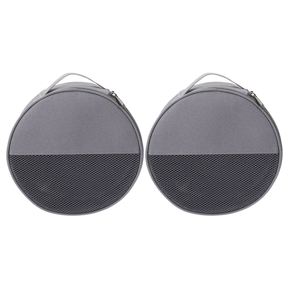 

2pcs Outdoor Tableware Bag Portable Camping Cookware Storage Bags Mesh Round Plate Organizer Kitchen Utensils Container