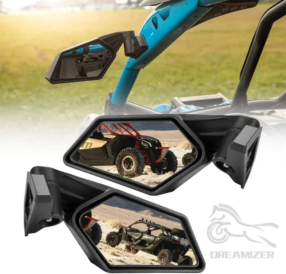 

2Pcs UTV Side View Mirrors Adjustable For Can Am Maverick X3 for Suzuki King Quad 2017-2022 For Suzuki King Quad 450