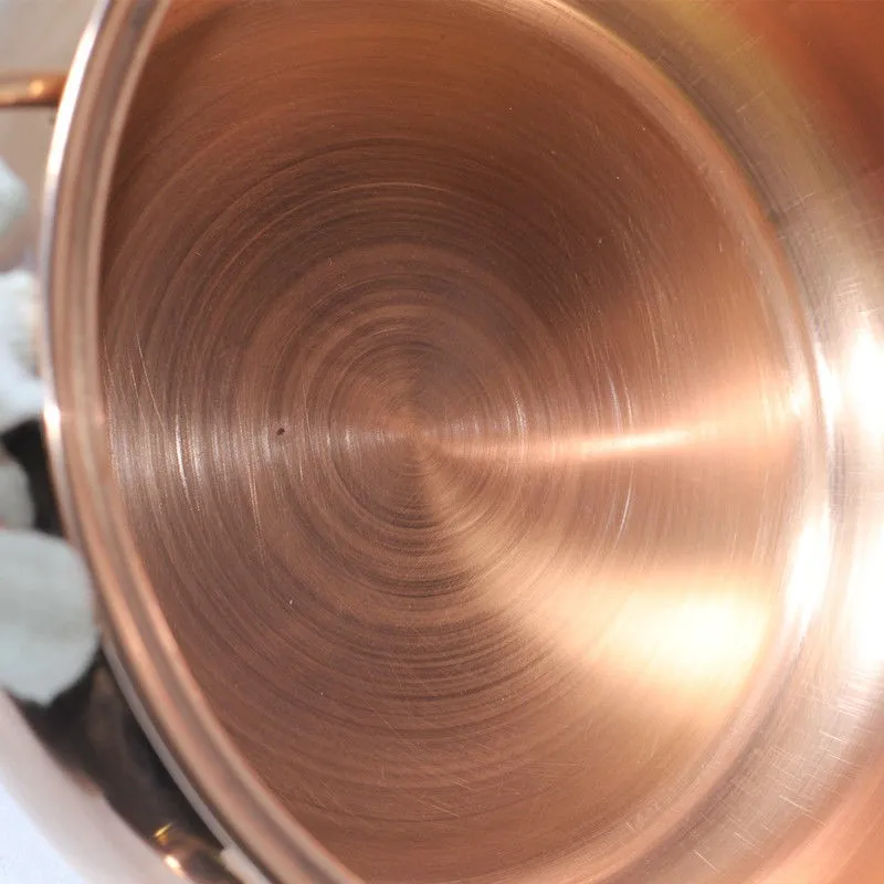 B64B-Dual Handle Copper Thickened Soup Pot, Multi-Spec For Induction Gas Stove Compatibility-24Cm
