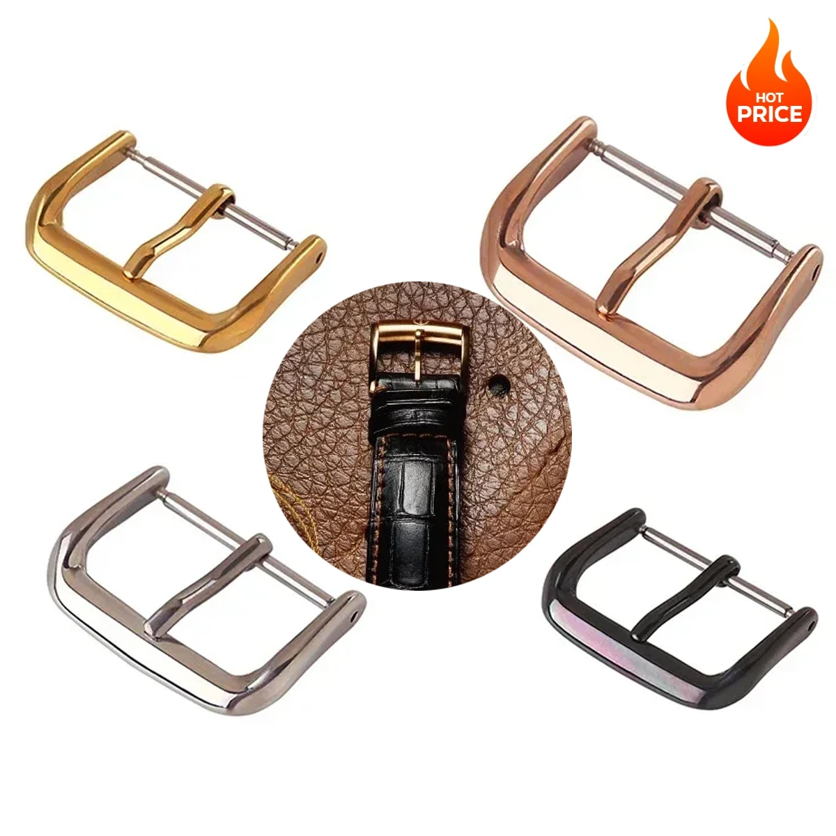 Пряжка для часов из нержавеющей стали, ремешки для часов, кнопка для ремешка для часов 10 мм, 12 мм, 14 мм, 16 мм, 18 мм, 20 мм, 22 мм, аксессуары для часов