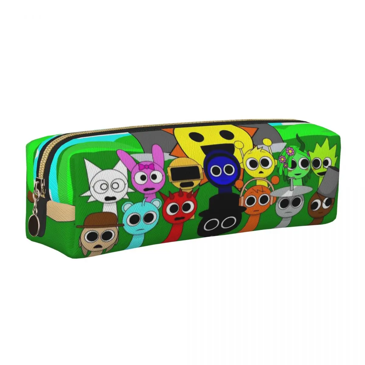 Sprunki Game Federmäppchen, neue niedliche Cartoon-Stiftebox, Tasche für Mädchen und Jungen, große Kapazität, für Schüler, Schule, Reißverschluss-Federmäppchen