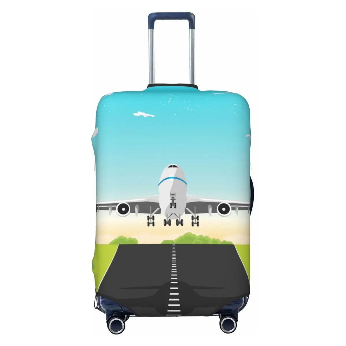 Custom Pilot Aviator Aircraft Runway Luggage Cover Protector Cute Airplane Plane Travel Suitcase Protective Cover for 18-32 Inch