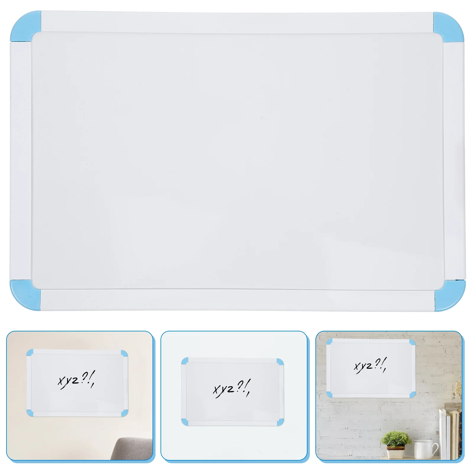 

Whiteboard Magnetic Dry Erase for Wall Hanging Memo Small Soft Edge Blue Boards Child Office