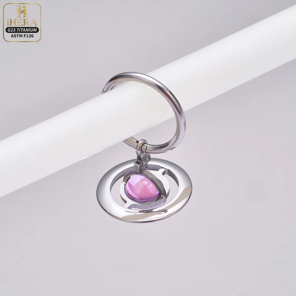 ASTM F136 Titan Piercing Segmentring mit Scharnier und Saturn-Anhänger, Septumring, Daith Clicker, Ohrknorpel-Ohrring, Lippen- und Nasenstecker – Detail 22